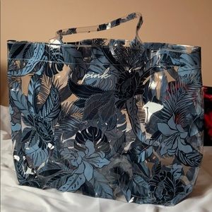 PINK! Clear tote bag.